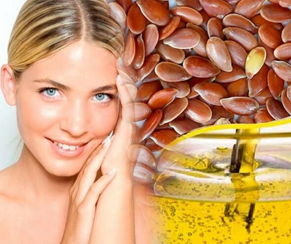 Mascarilla facial que contiene aceite de linaza.